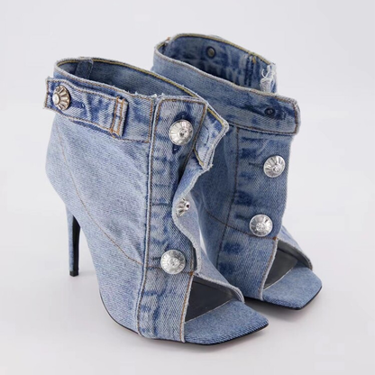 Funki Findz | Shoes | Women's Quirky Denim High Heel Shoes