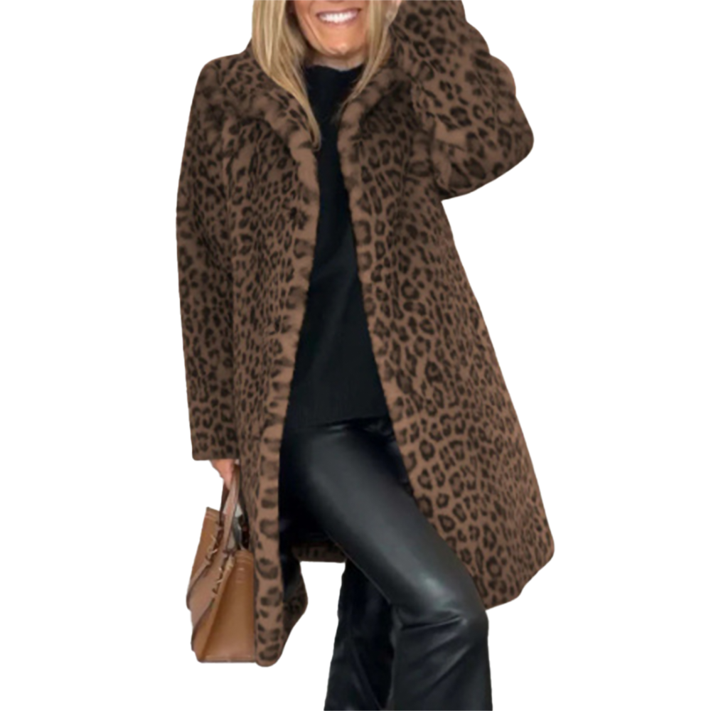 Funki Findz | Jackets | Women's Leopard Print Plush Coat