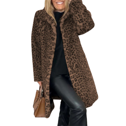 Funki Findz | Jackets | Women's Leopard Print Plush Coat