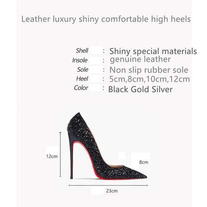 Funki Findz | Shoes | Women's Sparkly Red Bottom High Stilettos