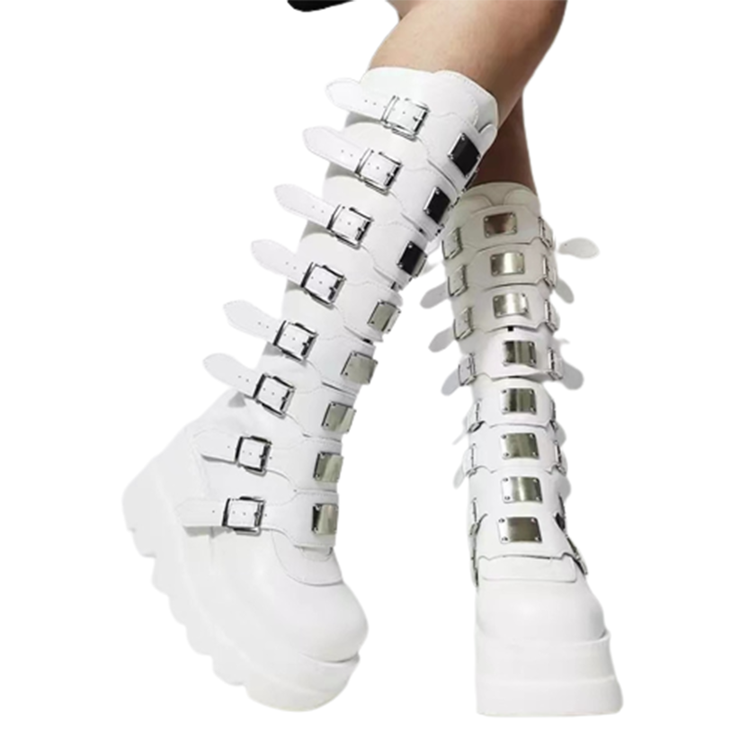 Funki Findz | Boots | Women's Punk Buckle Strap Platform Boots