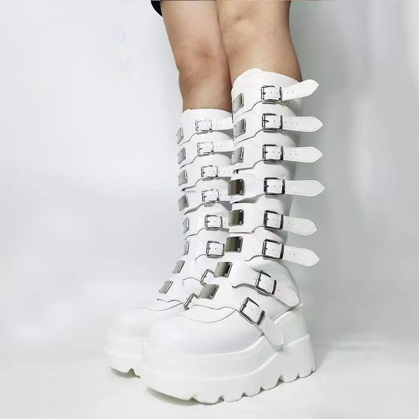 Funki Findz | Boots | Women's Punk Buckle Strap Platform Boots