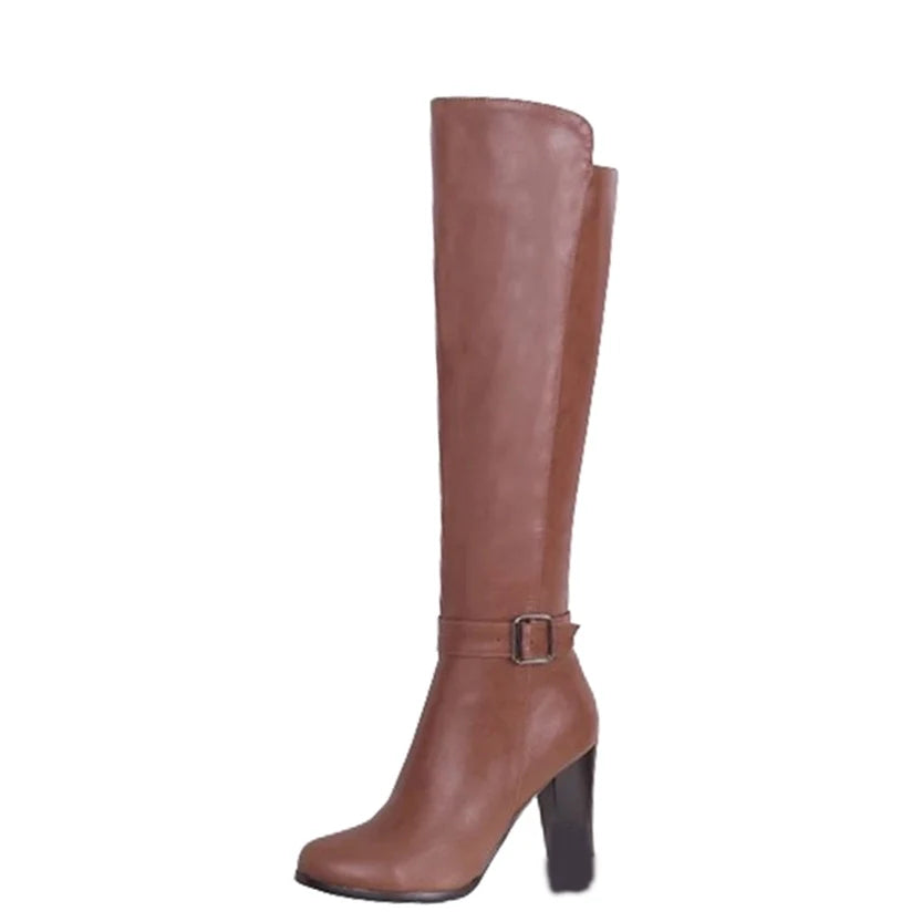 Funki Findz | Boots | Women's High Block Heeled Pull On Boots