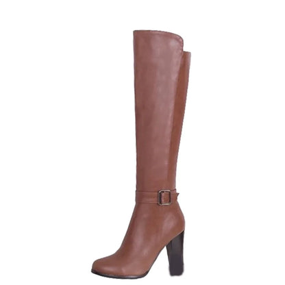 Funki Findz | Boots | Women's High Block Heeled Pull On Boots