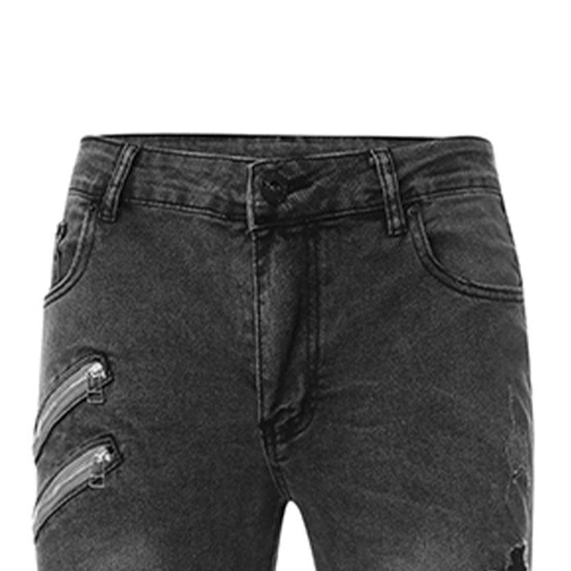 Funki Findz | Pants | Men's Punk Skinny Denim Buckle Jeans