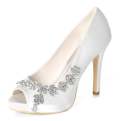 Funki Findz | Shoes | Women's Satin Peep Toe Wedding Shoes