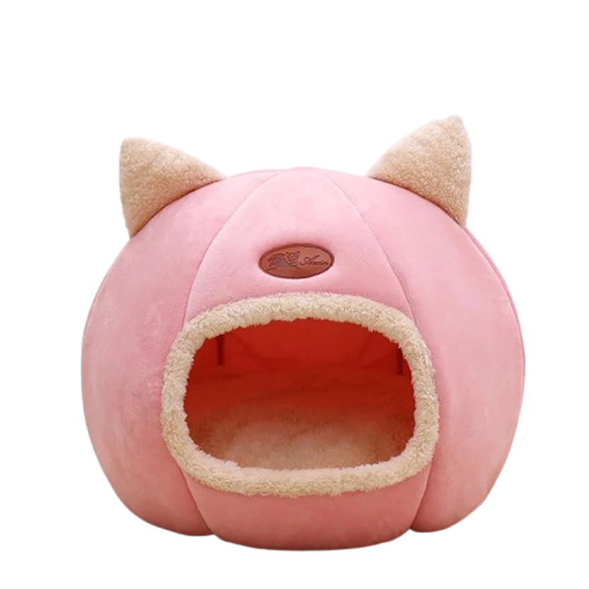 Funki Findz | Pet Beds | Cat Beds | Cozy Sweet Pink Cave House