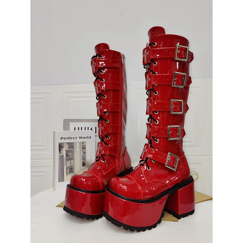 Funki Findz | Boots | Women's Harajuku Buckle Strap Boots