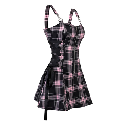 Funki Findz | Dresses | Women's Fairy Grunge Plaid Mini Dress