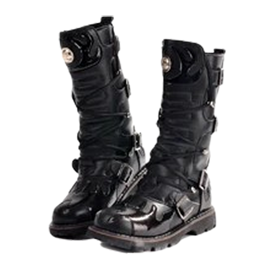 Funki Findz | Boots | Men's Knee-High Combat Motorcycle Boots