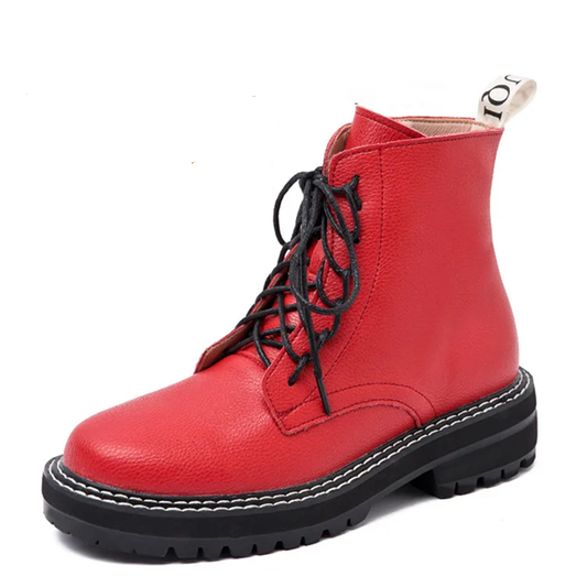 Funki Findz | Boots | Women's Real Leather Lace Up Ankle Boots