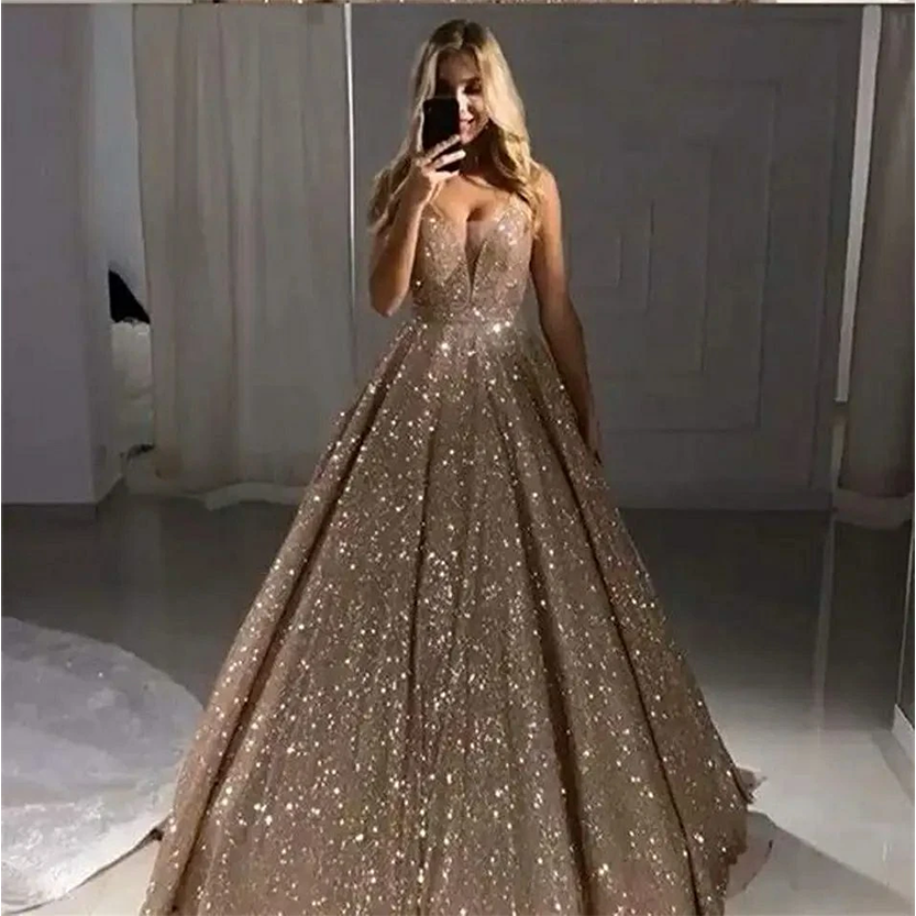 Funki Findz | Dresses | Women's Long Sparkly Sequin Ball Gown