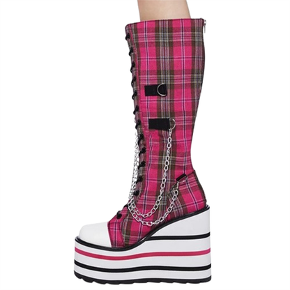 Funki Findz | Boots | Women's Canvas Platform Wedge Sneakers