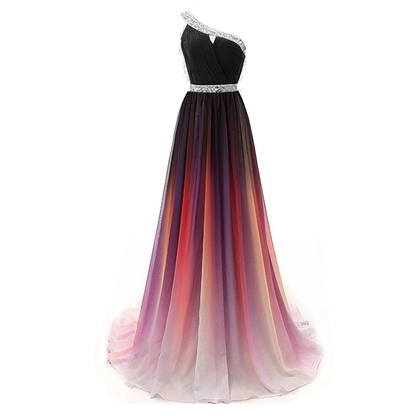 Funki Findz | Dresses | Women's Long Gradient Chiffon Dress