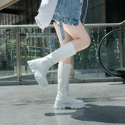 Funki Findz | Boots | Women's Knee-High Platform Lace Up Boot