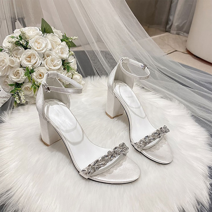 Funki Findz | Shoes | Women's Wedding Prom Block Heel Sandal