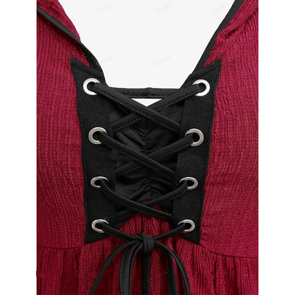 Funki Findz | Shirts | Women's Lace Up Handkerchief Hood Shirt