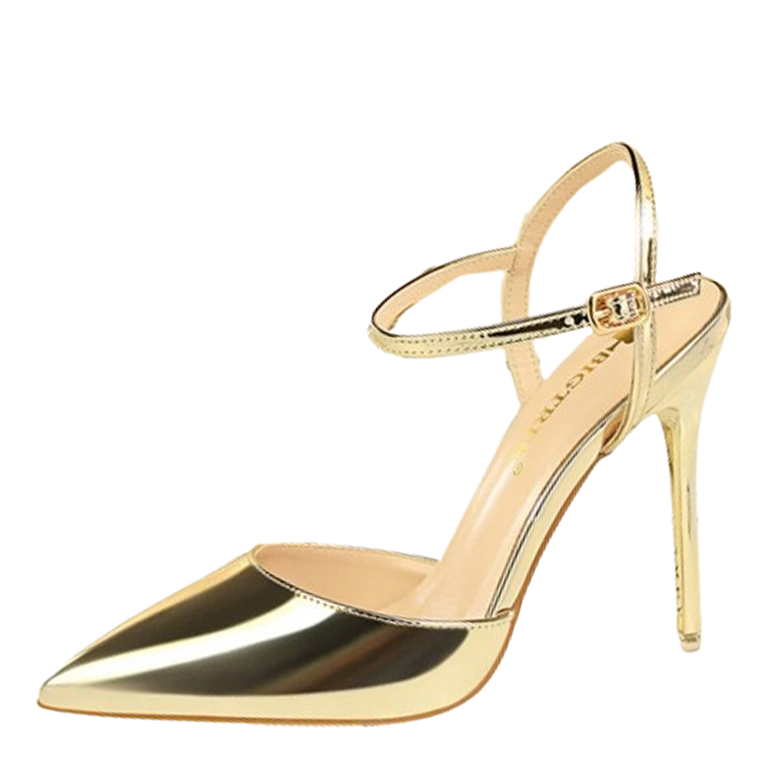 Funki Findz | Shoes | Women's Shiny Metallic Slingback Stilettos
