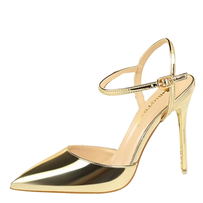 Funki Findz | Shoes | Women's Shiny Metallic Slingback Stilettos