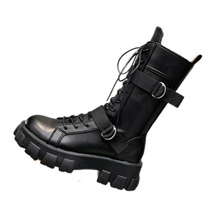 Funki Findz | Boots | Women's Lace-Up Combat Boots Biker Boot