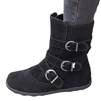 Funki Findz | Boots | Women's Buckled Suede Snow Ankle Boots