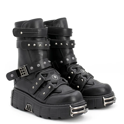 Funki Findz | Boots | Women's Gothic Punk Buckle Strap Boots