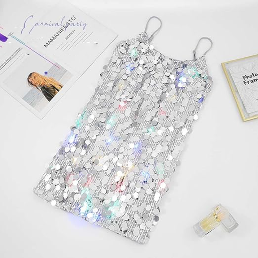 Funki Findz | Dresses | Women's Sparkly Sequin Sling Mini Dress