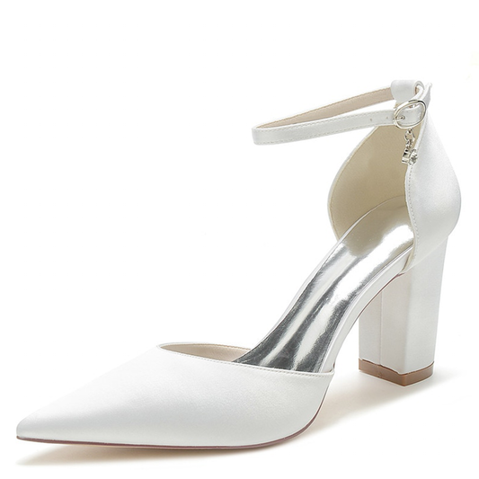Funki Findz | Shoes | Women's Satin Block Heel Wedding Shoes