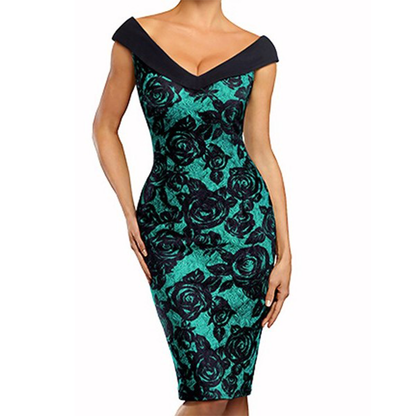 Funki Findz | Dresses | Women's Floral Cocktail Pencil Dress