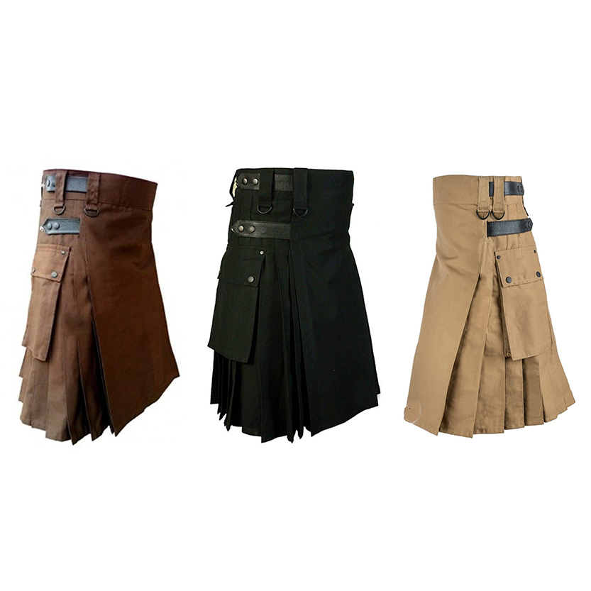 Funki Findz | Skirts | Men's Gothic Punk Pleated Cargo Utility Kilts