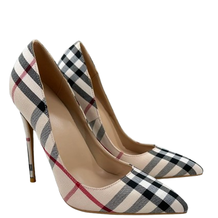 Funki Findz | Shoes | Women's Elegant Neutral Plaid Stilettos