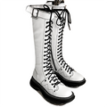 Funki Findz | Boots | Women's White Knee High Lace Up Boots