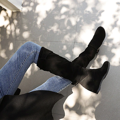 Funki Findz | Boots | Women's Mid-Calf Suede Wedge Boot