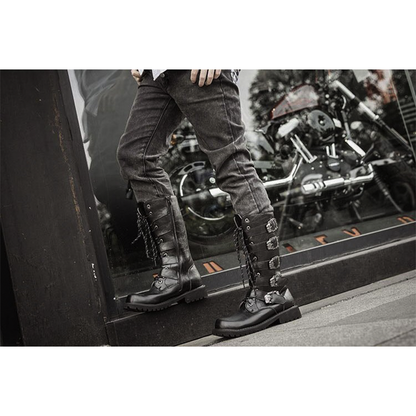 Funki Findz | Boots | Men's Buckle Strap Mid-Calf Gothic Boots
