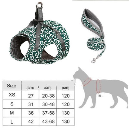 Funki Findz | Pet Harnesses | Cat Harness Walking Lead Vest Set