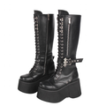 Funki Findz | Boots | Women's Goth Zip Buckle Motorcycle Boot