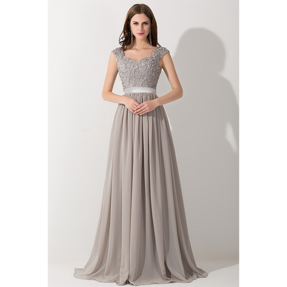 Funki Findz | Dresses | Women's Long Chiffon Satin Lace Dress
