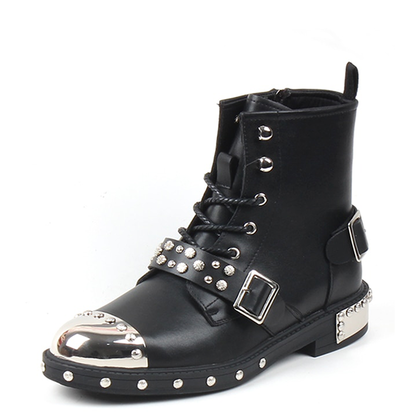 Funki Findz | Boots | Men's Leather Gothic Rivet Ankle Boots