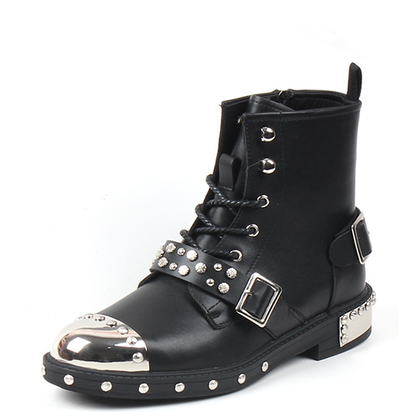 Funki Findz | Boots | Men's Leather Gothic Rivet Ankle Boots