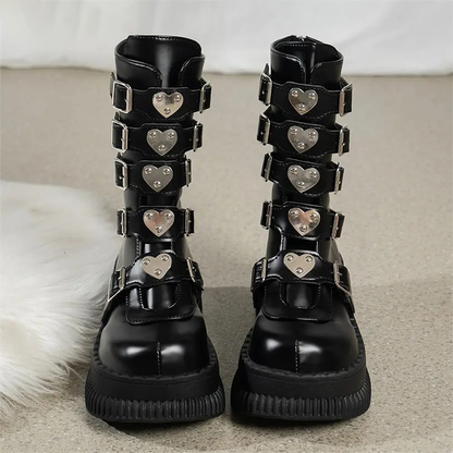 Funki Findz | Boots | Women's Gothic Mid-Calf Platform Boots