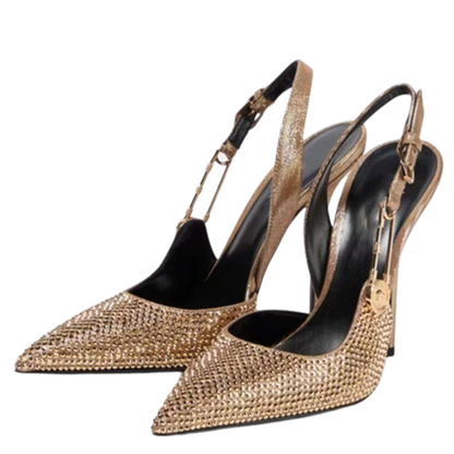 Funki Findz | Shoes | Women's Metallic Beaded High Slingbacks