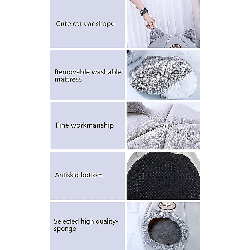 Funki Findz | Pet Beds | Cat Beds | Cozy Sweet Pink Cave House