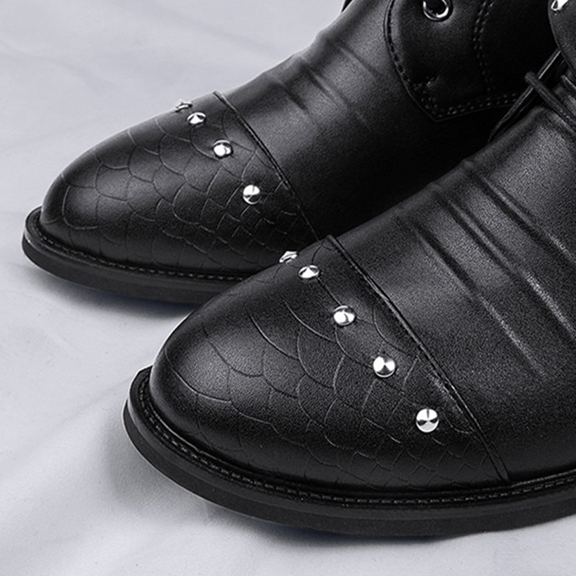 Funki Findz | Boots | Men's Leather Lace Up Buckle Strap Boots