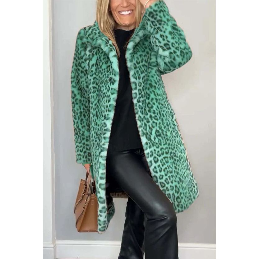 Funki Findz | Jackets | Women's Leopard Print Plush Coat