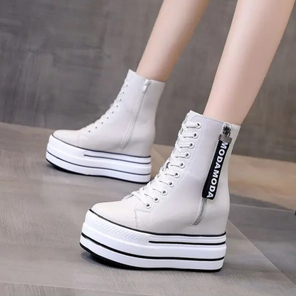 Funki Findz | Boots | Women's Platform Zip Ankle Boot Sneakers