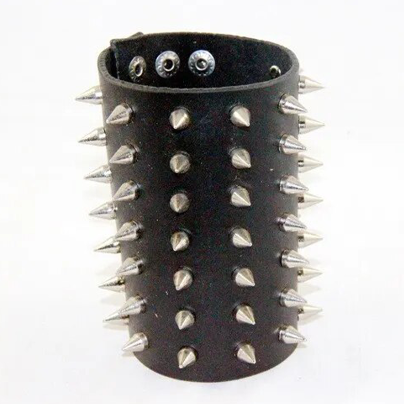 Funki Findz | Bracelets | Unisex Leather Spiked Wristband