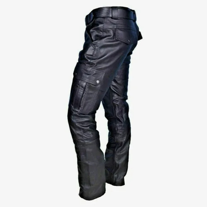 Funki Findz | Pants | Men's PU Leather Motorcycle Cargo Pants