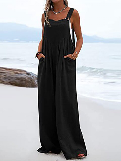 Funki Findz | Pants | Women's Elegant Wide Leg Bib Romper