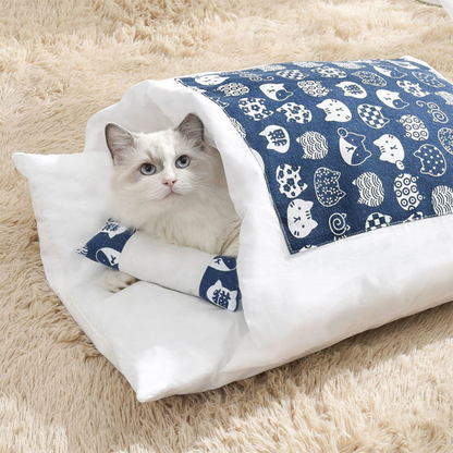 Funki Findz | Pet Beds | Cat Sleeping Bag | Japanese Patterned