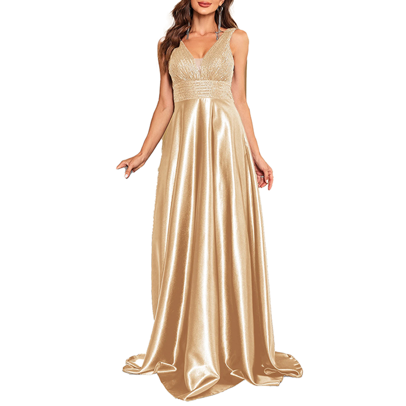 Funki Findz | Dresses | Women's Elegant Satin Sequin Dresses